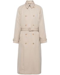 Prada - Double-breasted Wool Trench Coat - Lyst