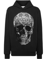 Philipp Plein - Rhinestone-Embellished Skull Hoodie - Lyst