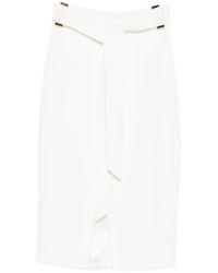 Elisabetta Franchi - Belt-Detail Midi Skirt - Lyst
