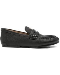 SERGIO MORETTI FIRENZE - Pebbled Logo-Plaque Loafers - Lyst