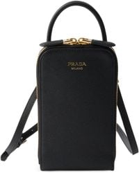 Prada - Saffiano-Leather Mini Bag - Lyst