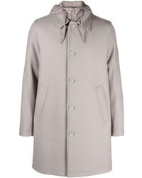 Herno - Single-breasted Hooded Coat - Lyst