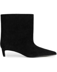 12 STOREEZ - Suede Kitten-Heel Ankle Boots - Lyst