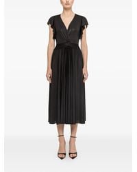 Nissa - Glossy-Effect Midi Dress - Lyst