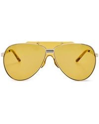 Linda Farrow - Lunettes De Soleil À Monture Pilote - Lyst