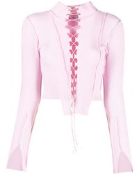 Julfer - Débardeur Crop À Design Nervuré - Lyst