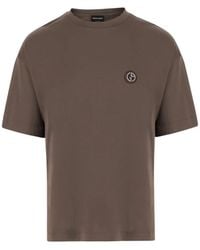 Giorgio Armani - Logo-Patch T-Shirt - Lyst
