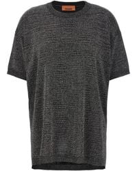 Missoni - Oversized Lurex Knit T-Shirt With Crew Neck - Lyst