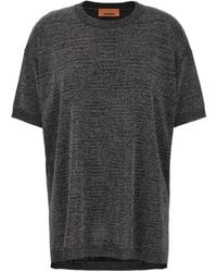 Missoni - Oversized Lurex Knit T-Shirt With Crew Neck - Lyst