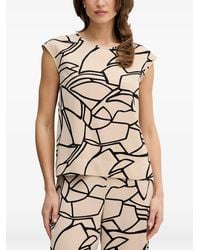 Joseph Ribkoff - Abstract-Print Cap-Sleeve Top - Lyst
