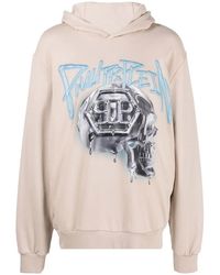Philipp Plein - Skull-Print Long-Sleeve Hoodie - Lyst