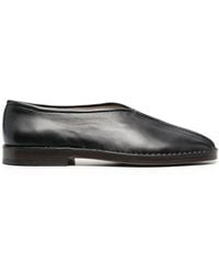 Lemaire - Square-Toe Leather Loafers - Lyst