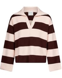forte_forte - Striped Polo-Collar Sweater - Lyst