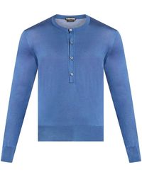Tom Ford - Henley Knitted Silk Top - Lyst