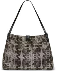 Balmain - Borsa Tote Release Media Con Monogramma Jacquard - Lyst