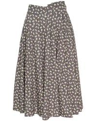 MSGM - Gonna Plissettata A Fiori - Lyst