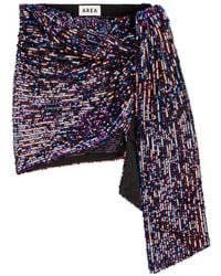 Area - Sequin-Embellished Wrapped Skirt - Lyst