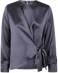 DR. HOPE - Satijnen Blouse Met Gestrikte Voorkant - Lyst