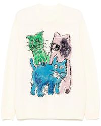 JNBY - Pullover mit Katzen-Print - Lyst