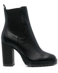Hogan - Elasticated-panel Ankle Leather Boots - Lyst