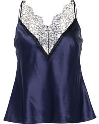 Carine Gilson - Lace-detail Silk Pyjama Top - Lyst