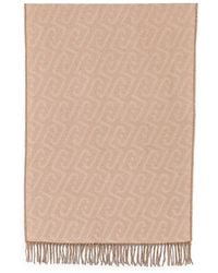 Liu Jo - Monogram-Pattern Fringed Scarf - Lyst