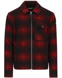 Moncler - Check Logo-Patch Shirt Jacket - Lyst