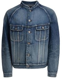 Nonnative - Giacca Denim Con Collo Alla Coreana - Lyst