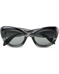 Alexander McQueen - Logo-engraved Cat-eye Frame Sunglasses - Lyst