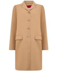 Herno - Button-Fastening Lapel-Collar Coat - Lyst