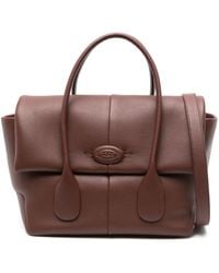 Tod's - Calfskin Magnetic Button Satchel - Lyst