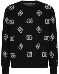 Dolce & Gabbana - Sweater Met Dg-logo Jacquard - Lyst