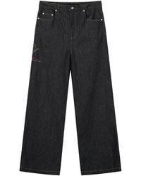ROUGH - Denim Jeans Met Geborduurd Detail - Lyst