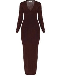 Entire studios - V-Neck Long-Sleeve Midi Dress - Lyst