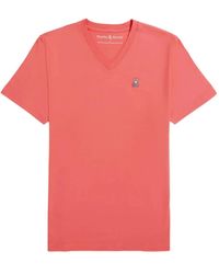 Psycho Bunny - "Grapefruit" T-Shirt mit V-Ausschnitt - Lyst