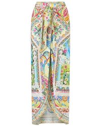 CAMILLA - Layered Tie-Front Sarong Skirt - Lyst