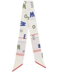Moorer - Foulard En Soie À Logo Imprimé - Lyst