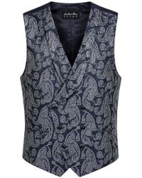 Luigi Bianchi - Paisley-Print Double-Breasted Waistcoat - Lyst