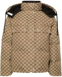 Gucci - GG Cotton Canvas Down Jacket - Lyst