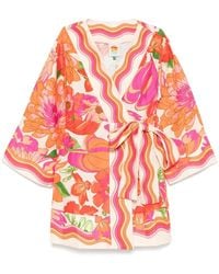 FARM Rio - Linnen Mini-Jurk - Lyst