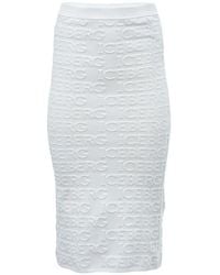 Iceberg - Logo-Embossed Midi Skirt - Lyst