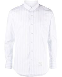 Thom Browne - Striped Long-sleeve Cotton Shirt - Lyst