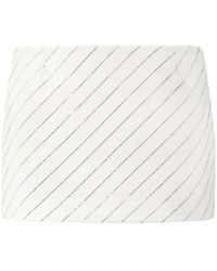 Philipp Plein - Crystal-Embellished Pinstriped Mini Skirt - Lyst
