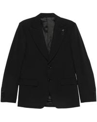 Lardini - Peak-Lapel Flower-Pin Blazer - Lyst