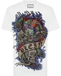 Philipp Plein - Tattoo-Print Cotton T-Shirt - Lyst