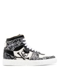 Philipp Plein - Paisley-print High-top Leather Sneakers - Lyst
