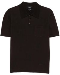 A.P.C. - Knitted Polo Shirt - Lyst
