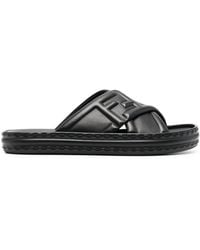 Fendi - Ff Logo-embossed Slide Sandals - Lyst