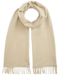 Tommy Hilfiger - Logo-Plaque Fringed Scarf - Lyst