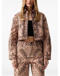 FARM Rio - Embroidered Cropped Jacket - Lyst